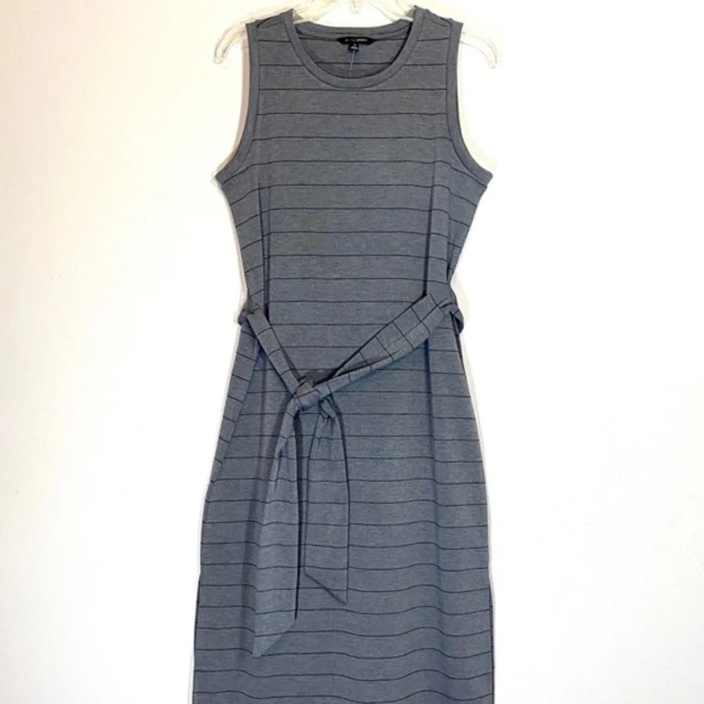Nwt Dress Banana Republic Maxi Tank Dress Striped Midi Sleeveless Stretch Gray - Picture 3 of 14